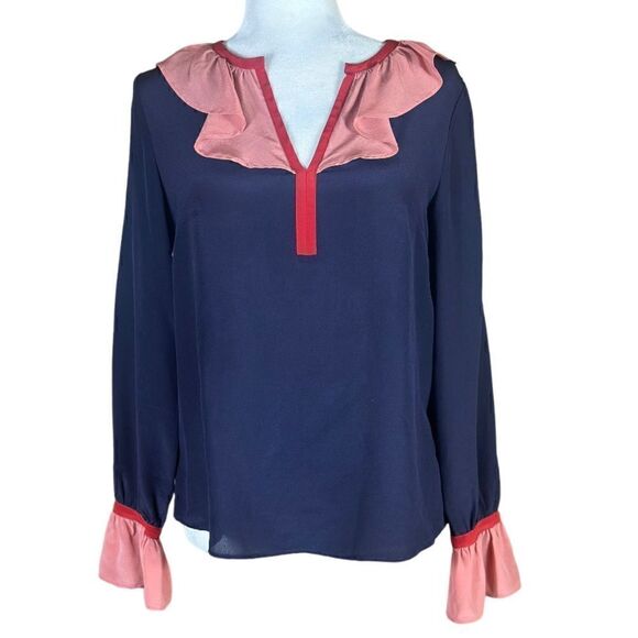 Boden Constance Long Sleeve Semi Sheer Silk Blouse Size 2 📦 - Picture 1 of 8